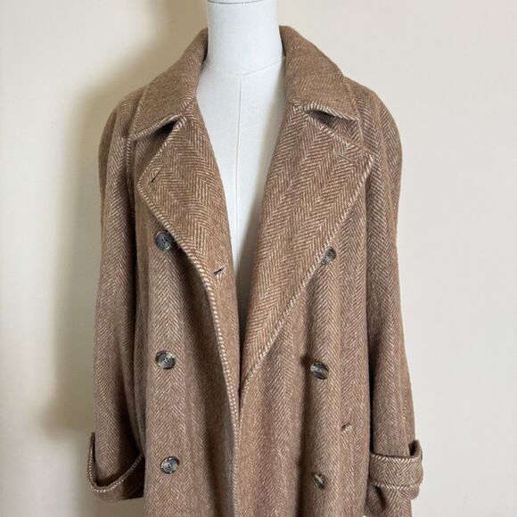 Gemini Vintage 1970's 100% Wool Brown Cape Coat Hood Size Large - Picture 6 of 16
